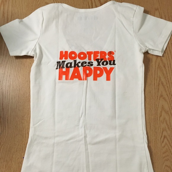 B26 #21 Hooters Girl Worn Super Sexy V-Neck T-shirt Stretchy Soft Size Xxs Xs - Picture 5 of 7